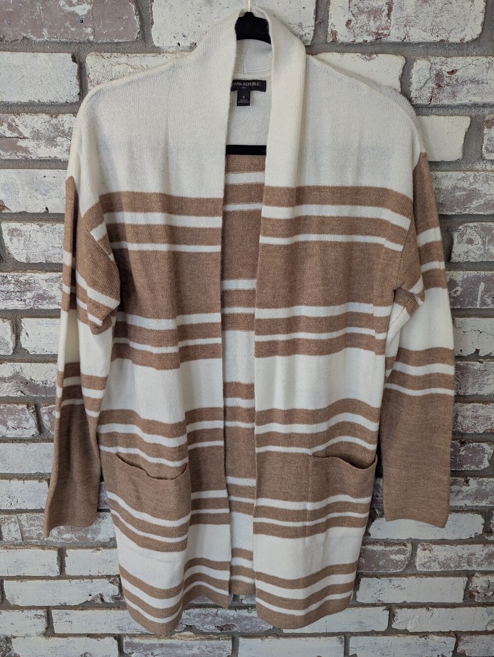 Banana Republic Striped Open-Front Cardigan